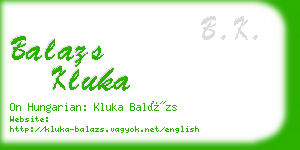 balazs kluka business card